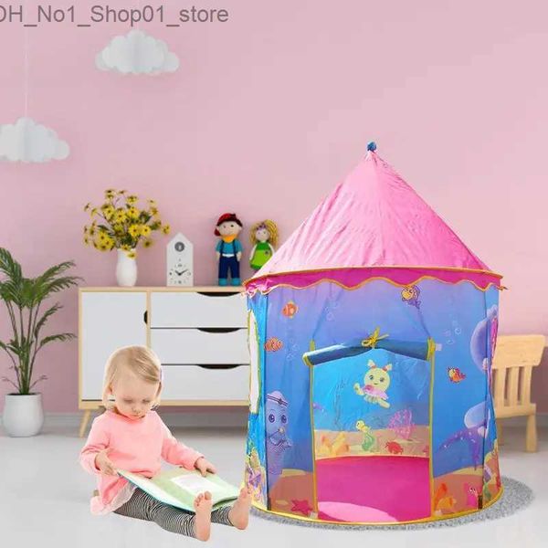 Toys tentes pliables Princesse Castle Play Tente Enfants portables Tente Tente Outdoor Garden Tipi Princess Castle Pop Up Play Tent House Toys Q231220