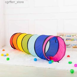 Tentes jouet pliable Rainbow Childrens Tent Tunnel Crawling Tunnel Play House Indoor Touet Tube Baby Games Crawling Tent Kids Little House Tipi Tent L410