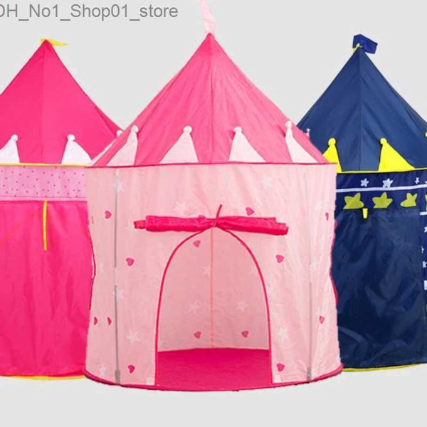 Tentes jouets Tente pliante pour enfants Maison de jeu Prince Princesse Tente de pique-nique Fournitures de plein air pour enfants Aire de jeux Happy Children's Home Q231220