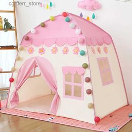 Tiendas de juguete Plegado para niños Tenta de juego Baby House Redroom Large Flores Flojando Tipi Tienda interior Mejor regalo de cumpleaños Niños Outdoor Play Tipee L410