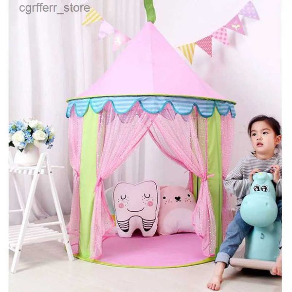 Tiendas de juguete plegable tipi niños carpa princesa Castle Play House Outdoor Beach Cent Tent Tieepee Portable Tents Tents Kids Baby Girls L410