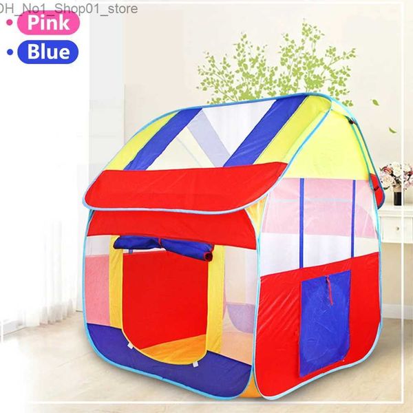 Toy Tents House for Children's Tent House Camping Game Tent Little Houses For Girls Color Block Design Nouvel An Gift For Kid Q231220