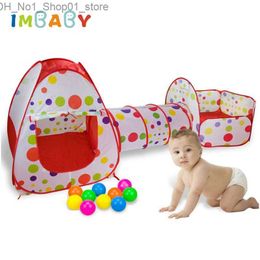 Tentes Tentes Imbaby 3 en 1 Tente-jouet Tunnel pour enfants Baby Indoor Ocean Balls Dry Pool Toddler Playground Park pliable Kids Play Playpen Q231220