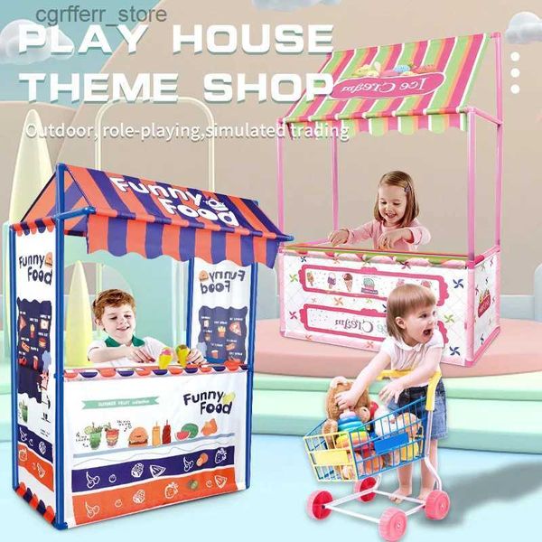Toys Tentes Kids Play House Tente Tente Toys Portable Boy pliable fille Girl Princess Castle Christmas Dony Gift Outdoor Simulation Toy L410