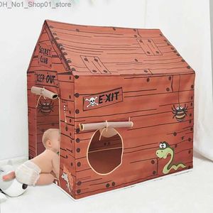 Speelgoedtenten kinderen spelen tent kinderen indoor outdoor yurt speelgoed enfant kamer huis kinderen tent tipee grote Indiase blok hut piraten pirate playhouse Q231220