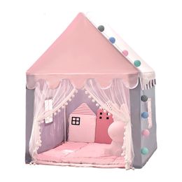 Speelgoed Tenten Grote Kinderen Tent 135M Wigwam Opvouwbare Kids Tipi Baby Speelhuis Meisjes Roze Prinses Kasteel Kind kamer Decor 230605