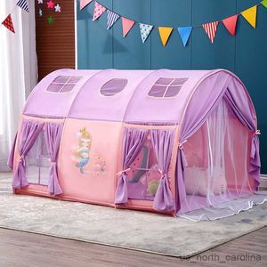 Tentes jouets Grande tente de maison de jeu pour enfants avec fenêtre tente de lit pour enfants portable pour garçons filles jeu d'intérieur maison de jeu château R230830