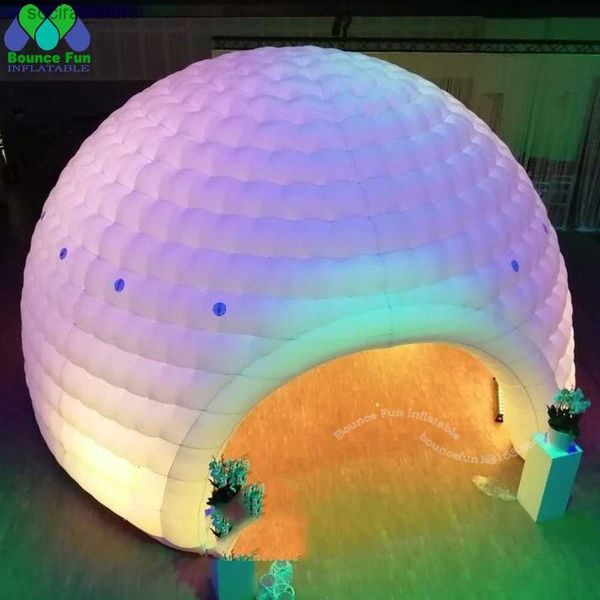 Tentes jouets Tente gonflable spéciale originale de dôme de LED géante avec de grandes ouvertures explosent la tente extérieure de maison de Icegloo de chapiteau d'air pour le mariage de partie L240313
