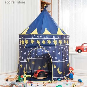 Toy Tents Tente bébé Portable pliable Tipi Prince tente pliante enfants garçon château Cubby maison de jeu enfants cadeaux tentes jouets en plein air L240313