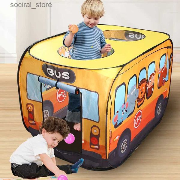 Tentes jouets Portable dessin animé Bus enfants jouets tente enfant bébé chambre automatique Pop-up jeu en plein air enfants jouer maison Lc0313