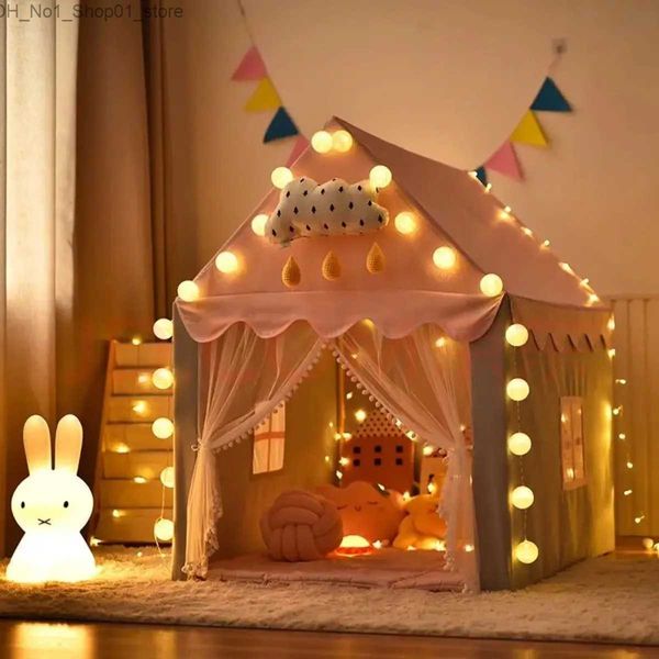 Tentes Tentes portables Tente pour enfants pliants Tentes enfants Tipi bébé jouent maison grandes filles rose princesse château enfant décor de chambre d'enfant Q231220