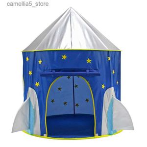 Toys Tents Rocket Ship Play Tent for Boy Kids Space Ship Tents Play House Polable Pop Up Toys Tents for Indoor Outdoor Kids Toddlers Boy Q0528