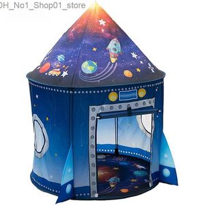 Toys Tents Rocket Ship Play Tent for Kids Spaceship sur le thème Playhouse intérieur Party Outdoor Enfants Camping Tent pliable Tente Birthday Toy Q231220