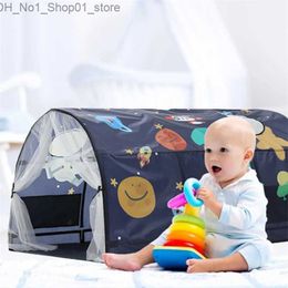Tentes jouets astronautes de l'espace et étoiles lune intérieur ménage lit divisé tente de lit de bébé tente de divertissement pour enfants lit maison pour enfants Q231220