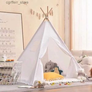 Toys Tents tipi Intérieur Play House Infant Toue Baby Cotton Canvas 1.1m ANNIVERSAIRE CADEAU PLIDING INDIAN ENFANT Camping Tent Wigwam pour les enfants L410