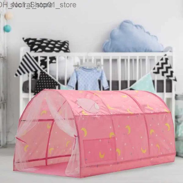 Tentes jouets Tentes jouets Tente jouets pour enfants Maison de jeu 1,4 m Portable Enfant Bébé Pliable Dessin animé Petite maison Tente Tente de lit pour enfants Tente princesse Q231221 L240313