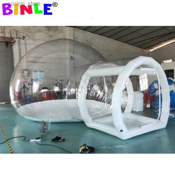 Tentes jouets Tentes jouets Tente gonflable à bulles transparente pour enfants avec ballons et tunnel Maison à dôme transparent pour rendez-vous en plein air Dîner Camping 231113 L240313