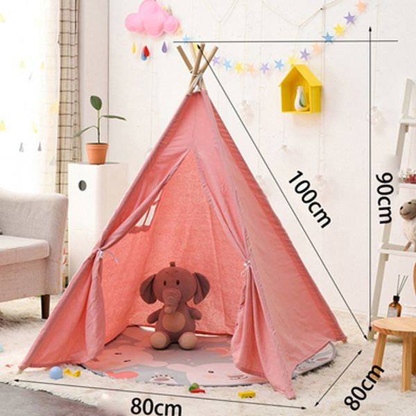 Barracas de brinquedo Wigwam 1M Barracas para crianças Tipi Casa de brincar interna ao ar livre Tenda para bebês Presente de aniversário Cão Gato Porco Dossel para animais de estimação Tenda de jogos para crianças indianas 230111