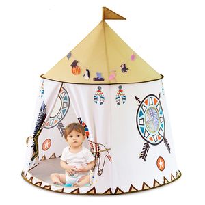 Toy Tents Yard Kid Tepee Tent House 123*116cm draagbare prinses Castle aanwezig voor kinderen spelen speelgoed tent verjaardag kerstcadeau 230111