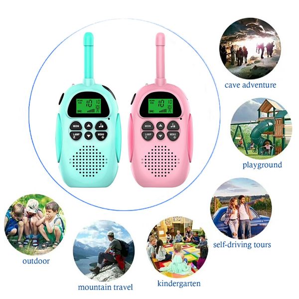 Jouet Talkie Walkie 2PCS 3-5km Portée Bidirectionnelle Longue Portée Talkie Walkie Radio Interphone Jouets pour Enfants Enfants En Plein Air Marche Camping Cadeaux 230720