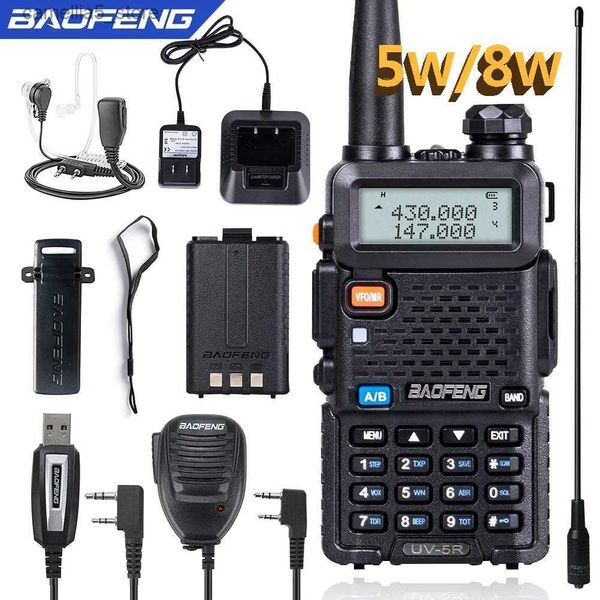 Jouet walkie talkies baofeng uv-5r walkie talkie 5w / 8w Commutateur radio bidirectionnel VHF / UHF 136-174MHz 400-520MHz Récepteur de la station Ham Wireless Set Q240527