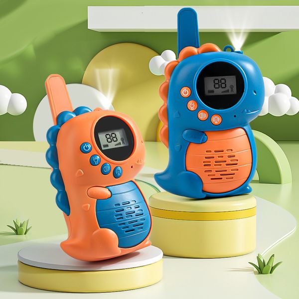 Juguete Walkie Talkies Dinosaurio de dibujos animados para niños Mini WalkieTalkie Teléfono inalámbrico 3 km Receptor de transmisión Regalo interactivo 230616