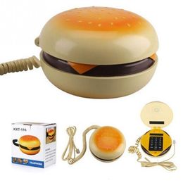 Toy Walkie Talkies Funny Durable CB2 Novetly Juno Hamburger Cheeseburger Burger Corded Phone Novelty Really Telephone bread model phone Cute Gift 230711