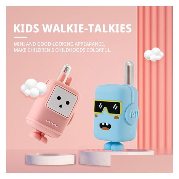 Juguete Walkie Talkies Interfono Juguetes Niños Walkie Talkie Micrófono Antena inalámbrica con linterna Conjunto de 2 para regalo Drop Entrega Juguetes DHQUQ