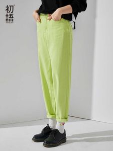Toyouth Zomer Nieuwe Collectie Mode Kleur Jeans Rechte Broek Koreaanse Student Harun Pants Q0802