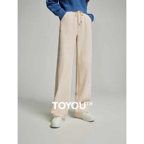 Toyouth Women Fleece épaississer le pantalon de survêtement de pantalon d'hiver