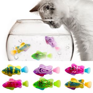 Speelgoed 1/3/6/8 PCS Cat Toys Interactive Robot Vis LED Verlicht water Geactiveerd Cat Elektrisch Zwemmen Vis Toy Kitten Cat vis speelgoed met