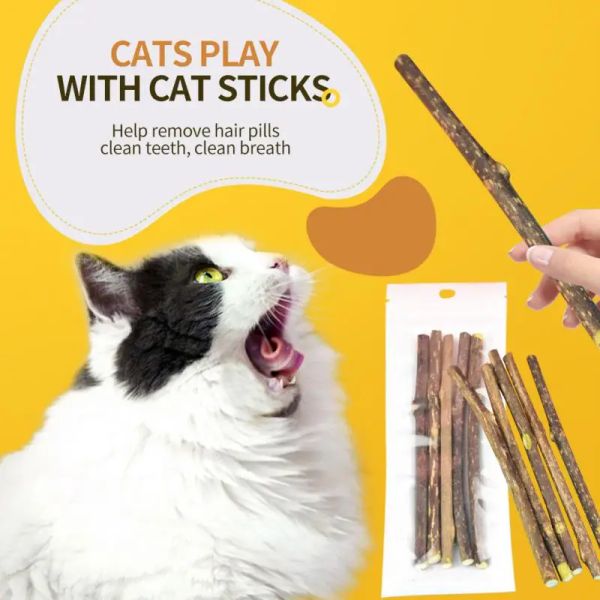 Toys 15 / 20pcs Natural Matatabi Cats Stick Mint Pattu Mite Mite Excite Toys Silvervine Toys For Cats Dent Cleaning Traitement Pet Cat Cat Toy