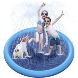 Jouets 170*170 cm tapis d'arrosage pour animaux de compagnie été chien tapis de refroidissement piscine gonflable jet d'eau jouets baignoire baignoire pour chien enfant