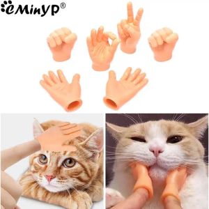 Toys 1pc drôle de chat jouet petit doigt gants en silicone gants de massage de chat outil de doigt de doigt mini-mains minuscuses