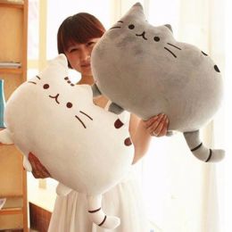 Speelgoed 25/40/50 cm Kawaii Cat Pillow Cotton Biscuit Plush Animal Doll Toy Big Cushion Cover Peluche cadeau kind verjaardagscadeau