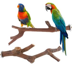 Jouets 25cm bois naturel animal de compagnie perroquet bois brut fourchette arbre raisin branche support support jouet oiseau branche support perchoirs pour accessoires de cage à oiseaux