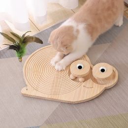 Toys 3 In1 vaste houtkat scratcher Curtable Cat Scratch Board met sporen draaiende ballen slijtvaste katten interactief speelgoed