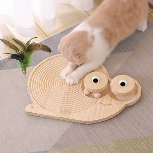 Toys 3 In1 Wood Cat Scratch Scratch Turntable Cat Bratch Board avec traces Spinning Balls WearResistant Cat Interactive Toy