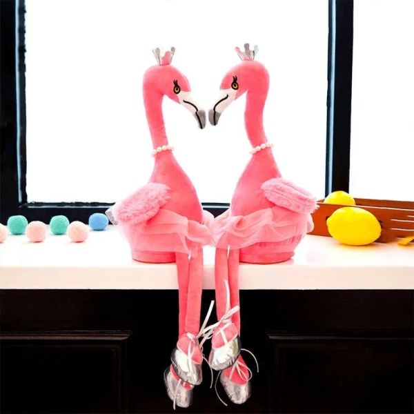 Toys 30cm Electric Flamingo Toy en peluche chant et danse Bird Wild Bird Flamingo Figurine Figurine Figurine Puzz pour les enfants