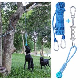 Juguetes 30cm Spring Pole Dog Rope Toys con Big Spring Pole Perros grandes Cuerda de ejercicio para colgar al aire libre Tire de la cuerda ToyMuscle Builder