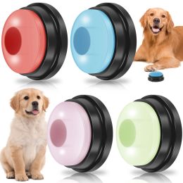 Speelgoed 4-delige hondenknop met licht Hondenspeelgoed Sprekende knop Zoemer Huisdiertrainingknop Leuke stemopnameknop voor honden Huisdiertoespraak
