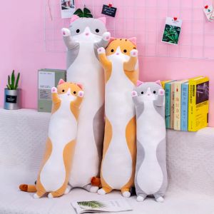 Toys 50130cm Vente chaude Plushie Long Cat Oreiller CHELIS ANIMAL TOYS SOFA Back Cushion Farmed Hug Sleep Sleep Dolls For Children Girl