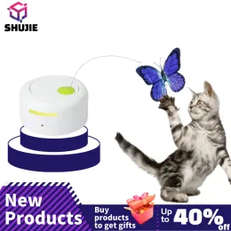 Toys Toys Cat Automatic Cat 360 degrés Rotation Motion activé Butterfly Funny Toys Pet Cats Interactive Flutter Bug Puppy Flashing Toy