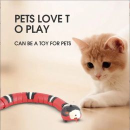 Toys Automatic Cat Toys Interactive Smart Sensing Snake Teasetoys for Cats USB Charge Accessoires pour chats pour le jeu pour animaux de compagnie