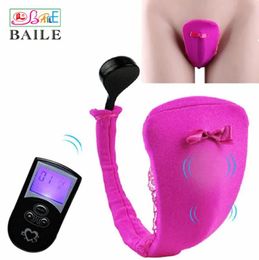 Speelgoed Baile Draadloze Afstandsbediening Vibrerende Slipje Vibrator C String Onzichtbare Erotische Vrouw Ondergoed 10 Speed Sex Producten St363 Y19