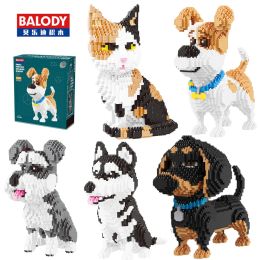 Toys Balody Cartoon Teddy Corgi Collie Pet Dog Dckhund Cartoon Cat Mode Mini Bâtiments Blocs Building Blocs Toys for Childre