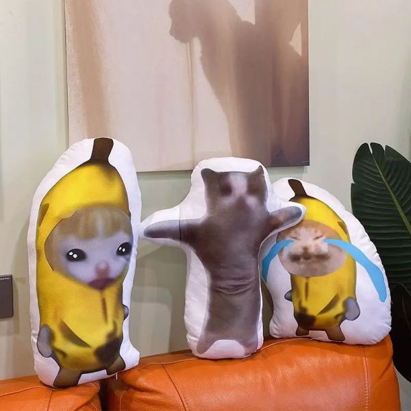Juguetes grandes almohada de cojín de gato de banana