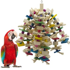 Toys Bird Parrot mâcher jouet oiseau de perroquet Blocs nœuds en train de déchirer le jouet oiseau de piqûre de morsure de cage pour les gris gris gris