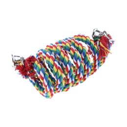 Jouets oiseau perroquet balançoire jouet 200 cm (78 pouces) élastique escalade coton spirale corde perroquet jouets ou perchoirs de corde d'oiseau de grande taille colorés