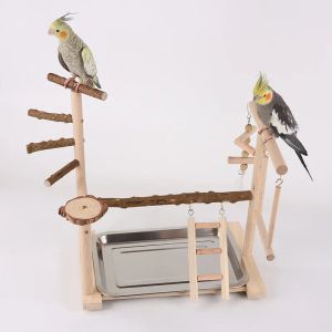 Jouets balançoire à oiseaux, support en bois de poivre, support de perroquet, terrain de jeu, cadre d'entraînement interactif, étagère à oiseaux, bâton debout, échelle de terrain de jeu pour oiseaux